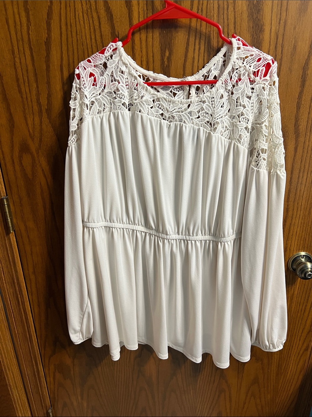 torrid White Lace Yoke Long Sleeve Tunic